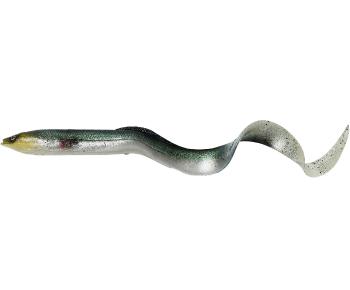 Savage gear gumová nástraha 3d real eel bulk green silver - 15 cm 12 g