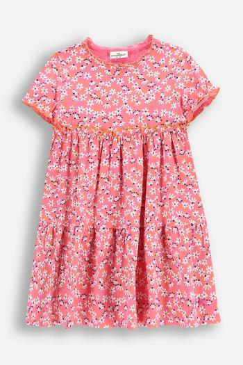 Dievčenské šaty Coccodrillo ružová farba, mini, áčkový strih, FLOWER PARADISE GIRL KIDS
