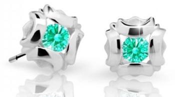Cutie Jewellery Slušivé detské náušnice z bieleho zlata C2216-30-X-2 svetlo zelená