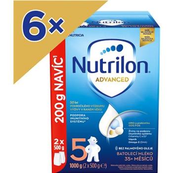 Nutrilon 5 Advanced batoľacie mlieko 6× 1 kg, 35 mes.+ (8595002110052)