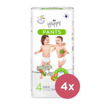 4x BELLA HAPPY Pants Nohavičky plienkové jednorazové 4 Maxi (8-14 kg) 44 ks