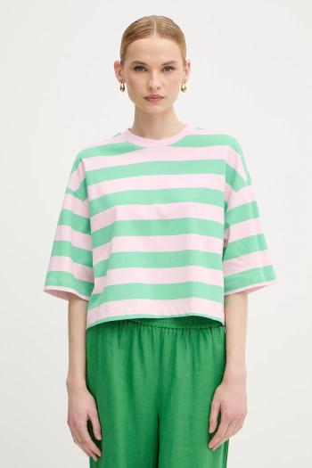 Bavlnené tričko United Colors of Benetton dámske, zelená farba, 32JPD10A5