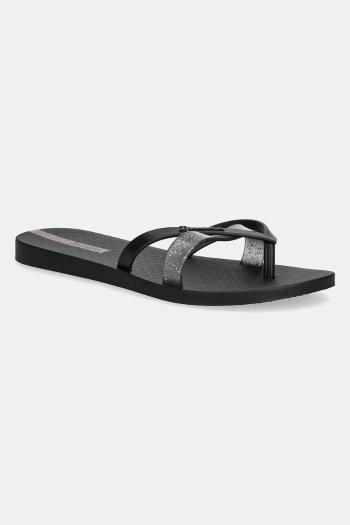 Šľapky Ipanema KIREI CHIC F dámske, čierna farba, na plochom podpätku, 83673-BB745