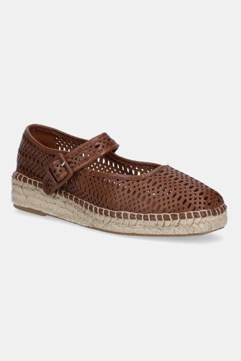 Kožené espadrilky Billi Bi hnedá farba, na platforme, A28600