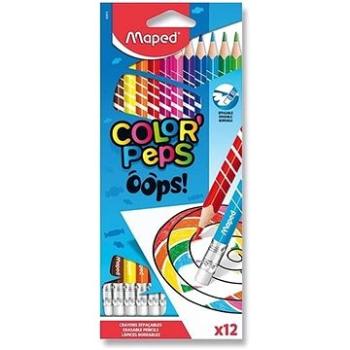 Maped Color´Peps Oops bezdrevné s gumou 12 farieb (832812)