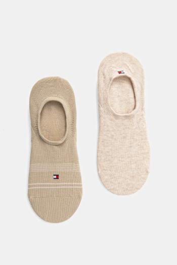 Ponožky Tommy Hilfiger 2-pak pánske, béžová farba, 701232732