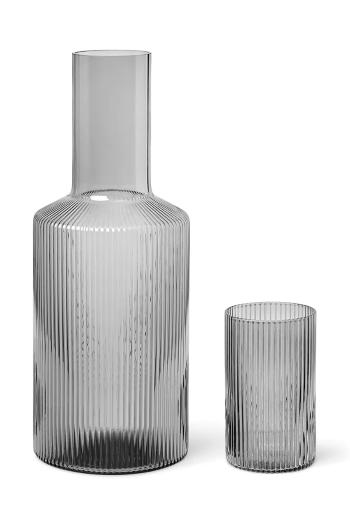 Pohár ferm LIVING Ripple Lid šedá farba