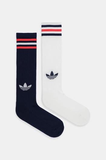 Ponožky adidas Originals 3-Stripes 2-pak biela farba, JV7414