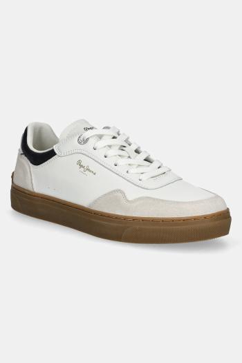 Kožené tenisky Pepe Jeans CAMDEN COLLAR M pánske, béžová farba, PMS00046