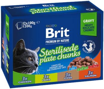 BRIT Premium Cat vrecko Sterilised Plate 12 x 100 g