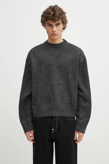 Sveter s prímesou vlny MKI MIYUKI ZOKU Mohair Blend Knit Crew pánsky, čierna farba, teplý, MOHAIR.BLEND.KNIT.CR.BL