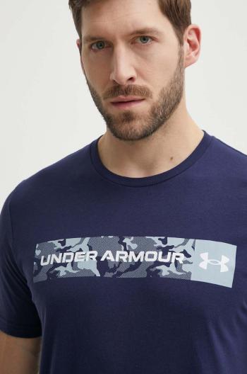 Tričko Under Armour pánsky, tmavomodrá farba, s potlačou, 1376830