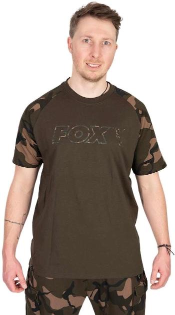 Fox Fishing Tričko Khaki/Camo Outline T-Shirt - L