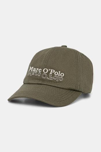 Bavlnená šiltovka Marc O'Polo zelená farba, s nášivkou, 522803801014