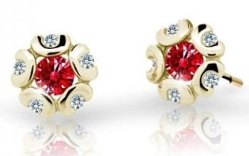 Cutie Jewellery Zlaté detské náušnice C2178-30-X-1 červená