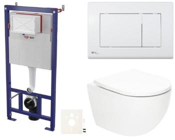 Závesný wc set SAT Fusion do ľahkých stien / predstenové vírové splachovanie SIKOSSTORFU20