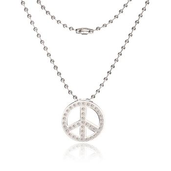 Náhrdelník z chirurgickej ocele - armádna retiazka, symbol Peace
