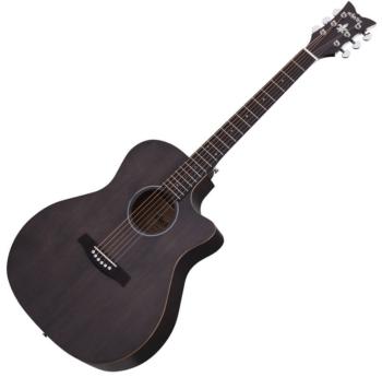 Schecter Deluxe Acoustic Satin SeeThru Black Akustická gitara Jumbo