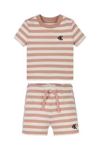 Detská súprava Calvin Klein Jeans oranžová farba, IN0IN00310