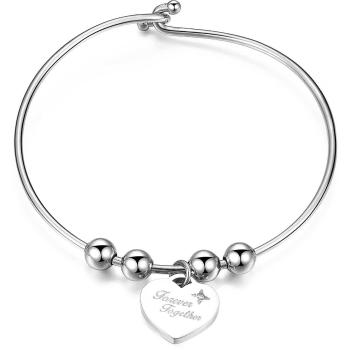 S'Agapõ Pevný oceľový náramok Be My Always Forever Together SBM21