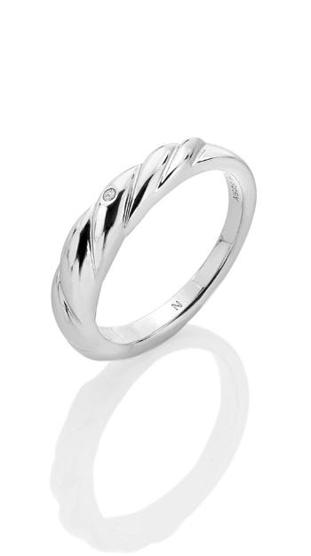 Hot Diamonds Nadčasový strieborný prsteň s diamantom Most Loved DR238 60 mm