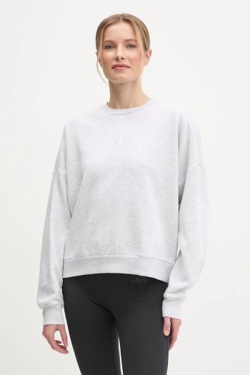 Mikina adidas Essentials dámska, šedá farba, melanžová, JI6060