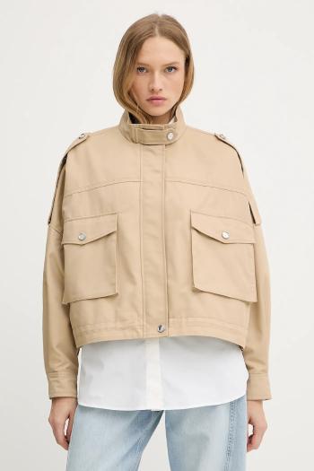 Bunda Pinko zelená farba, prechodná, oversize, 104682 A1PR