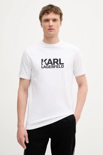 Tričko Karl Lagerfeld pánske, biela farba, s potlačou, 553235.755087