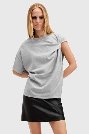 Bavlnené tričko AllSaints ONYX TWIST dámske, šedá farba, W193JB