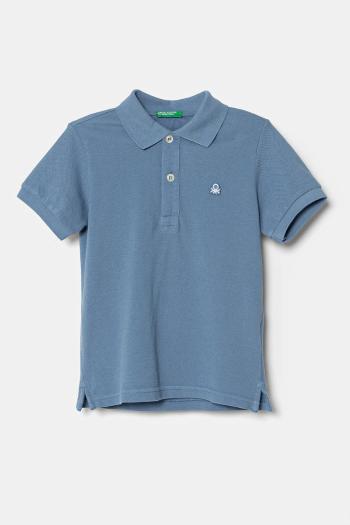 Detská bavlnená polokošeľa United Colors of Benetton jednofarebný, 3089G3008
