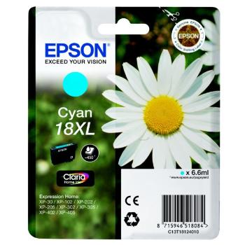 Epson T18124022, T181240, 18XL azúrová (cyan) originálna cartridge