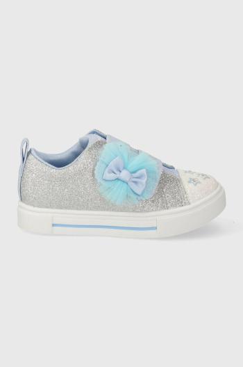 Detské tenisky Skechers TWINKLE SPARKS GLITTER GEMS strieborná farba