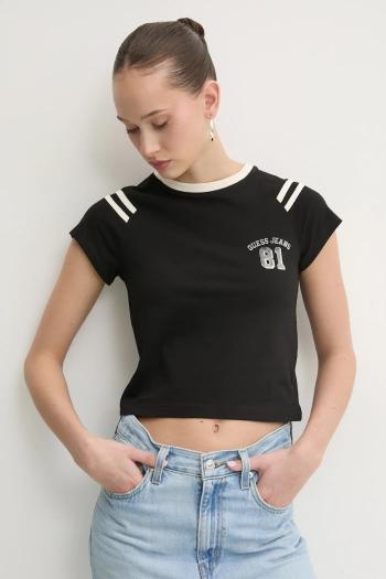 Tričko Guess Jeans dámske, čierna farba, W5RI53 J1314