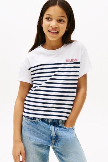 Detské bavlnené tričko Tommy Hilfiger tmavomodrá farba, KG0KG08529