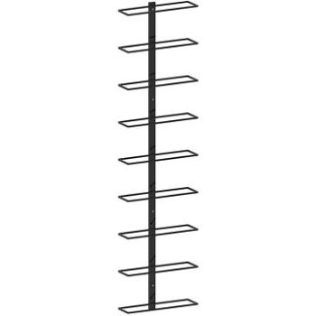 Nástenný stojan na víno na 9 fliaš, čierny železný (289561)