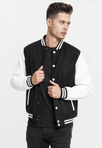 Urban Classics Oldschool College Jacket blk/wht - XS