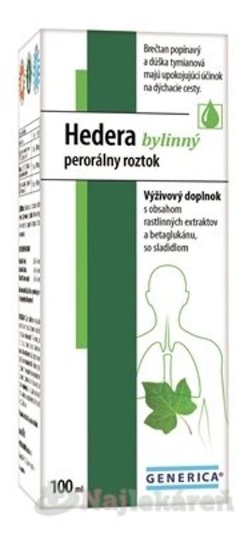 GENERICA Hedera bylinný perorálny roztok na kašeľ 100 ml