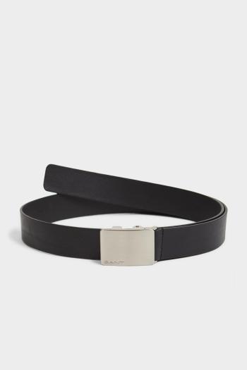 ÖV GANT PLAQUE BUCKLE LEATHER BELT BLACK