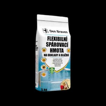 DEN BRAVEN - Flexibilná škárovacia hmota na obklady a dlažbu biela 5 kg