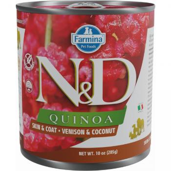 Konzerva N&D Quinoa Dog Skin&Coat Venison 285g