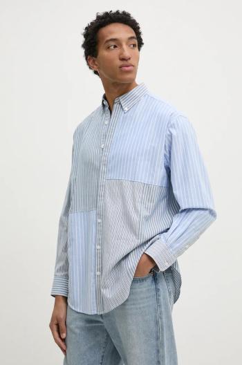 Bavlnená košeľa Desigual ALVA pánska, voľný strih, s golierom button-down, 24WMCW07