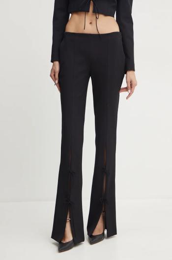 Nohavice Versace Jeans Couture dámske, čierna farba, cigaretový strih, vysoký pás, 77HAA115 N0394