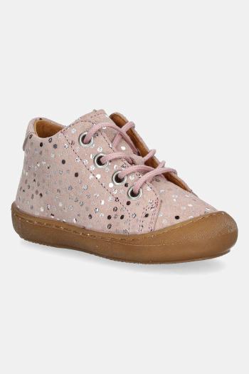 Detské semišové poltopánky Froddo OLLIE S LACES ružová farba, G2130327