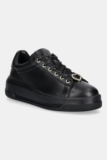 Kožené tenisky Love Moschino čierna farba, JA15165G1NIAX000
