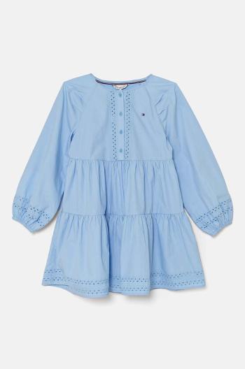 Dievčenské bavlnené šaty Tommy Hilfiger mini, áčkový strih, KG0KG08022