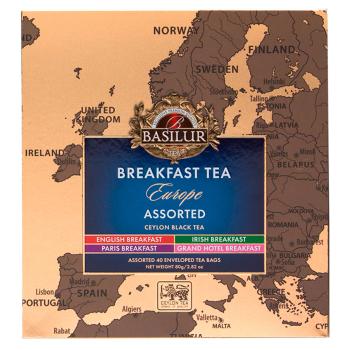 BASILUR Breakfast tea assorted europe čierny čaj 40 sáčkov