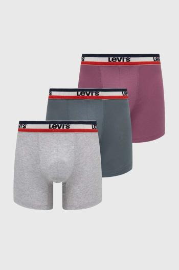 Boxerky Levi's 3-pak pánske, ružová farba