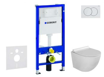 GEBERIT - Duofix Set predstenovej inštalácie, klozetu Gaia a dosky softclose, tlačidlo Delta01, alpská biela SANI11CA3112