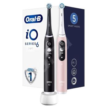 ORAL-B iO6 Series Duo Pack Black / Pink Sand Extra Handle elektrická zubná kefka