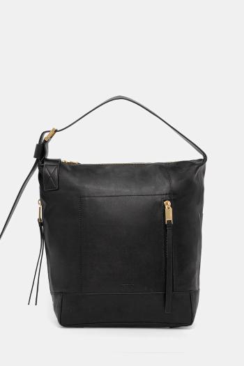Kožená kabelka AllSaints ALBA čierna farba, W246XC